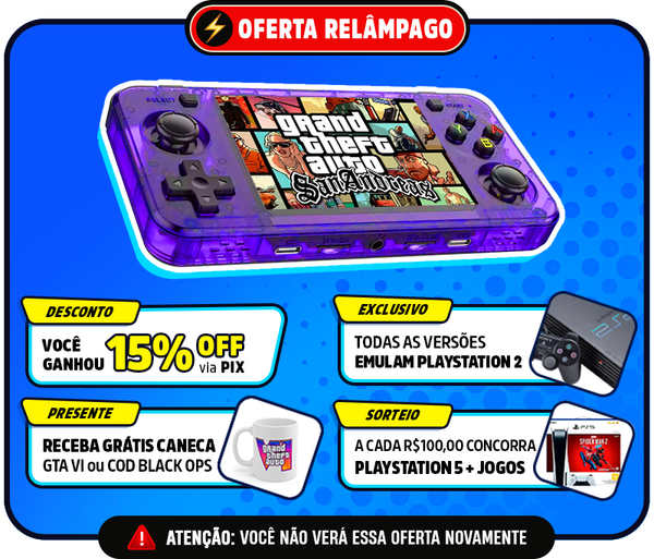 Portátil R36H™ Original - 21.500 Jogos de 20+ Consoles (180 dias de Garantia)