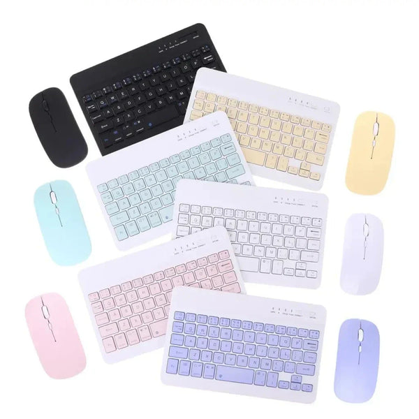 Teclado e Mouse Bluetooth Compatível com iPad, Xiaomi, Samsung, Huawei - Teclado Wireless para Android, iOS, Windows