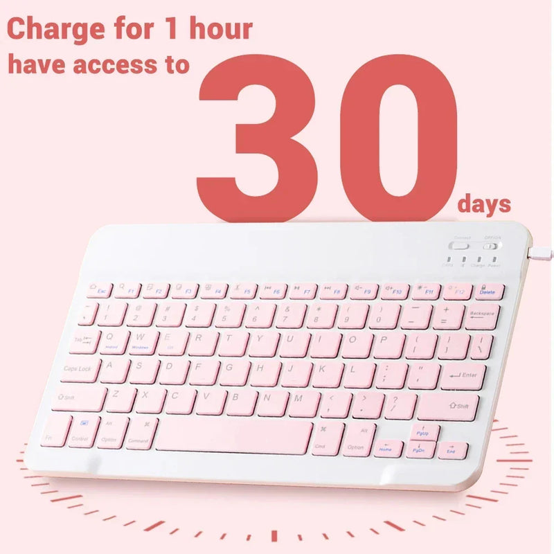 Teclado e Mouse Bluetooth Compatível com iPad, Xiaomi, Samsung, Huawei - Teclado Wireless para Android, iOS, Windows