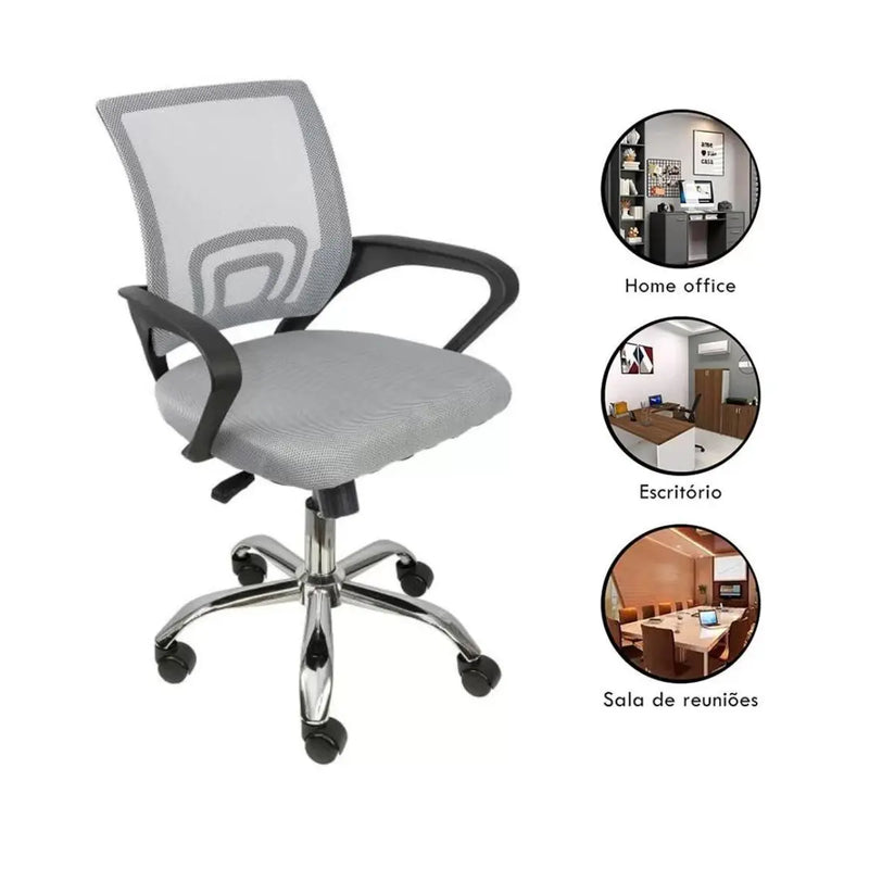Cadeira de Escritório Ergonômica Begônia com Encosto de Mesh