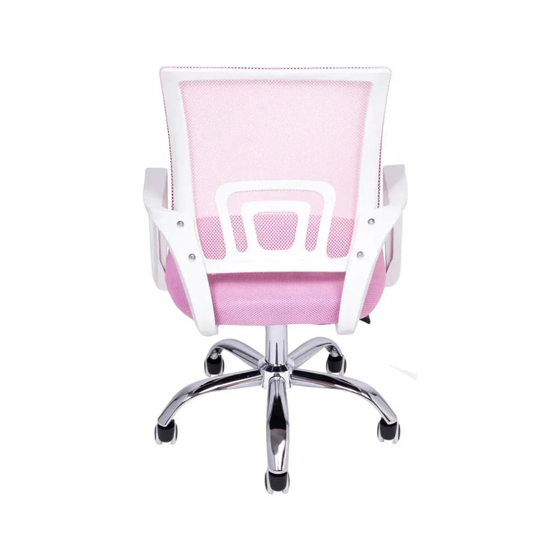 Cadeira de Escritório Ergonômica Begônia com Tela Mesh Rosa