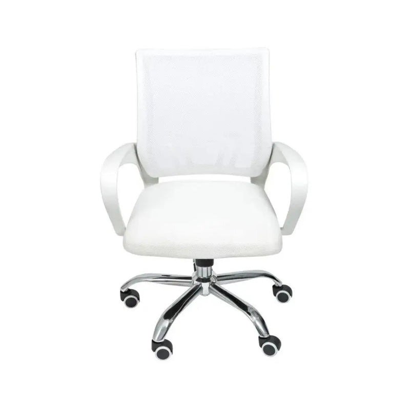 Cadeira de Escritório Ergonômica Begônia Branca com Tela Mesh