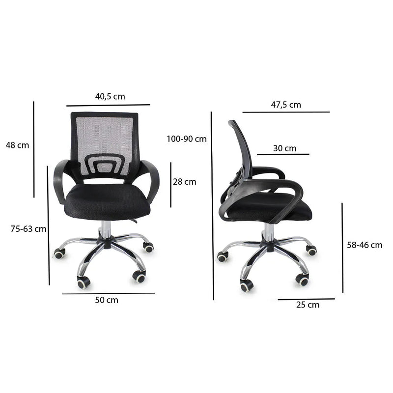 Kit com 2 Cadeiras de Escritório Ergonômicas Begônia com Tela Mesh