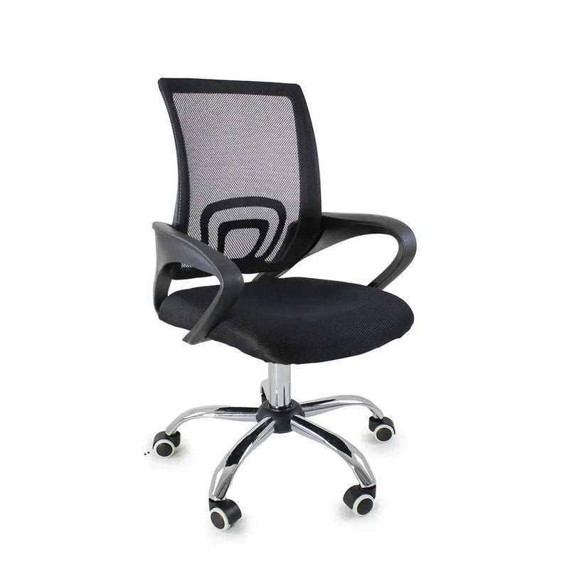 Kit com 4 Cadeiras de Escritório Ergonômicas Begônia com Tela Mesh – Preta