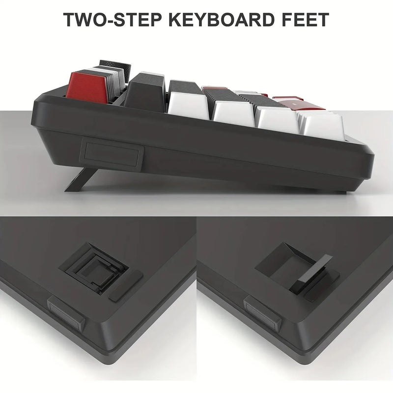 Teclado Gamer Mecânico MageGee 75% com Iluminação Azul e Interruptores Amarelos, Controle por Knob e EVA Foam