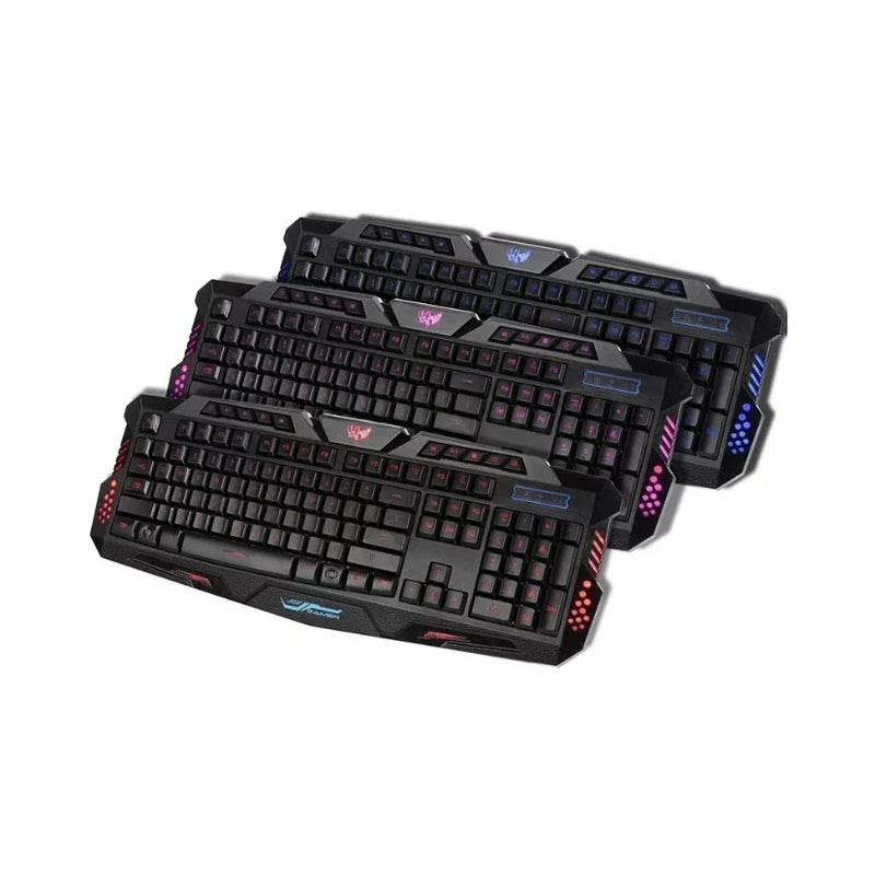Teclado Gamer Exbom Ka-658 QWERTY Português Brasil Cor Preta com Luzes em 3 Cores
