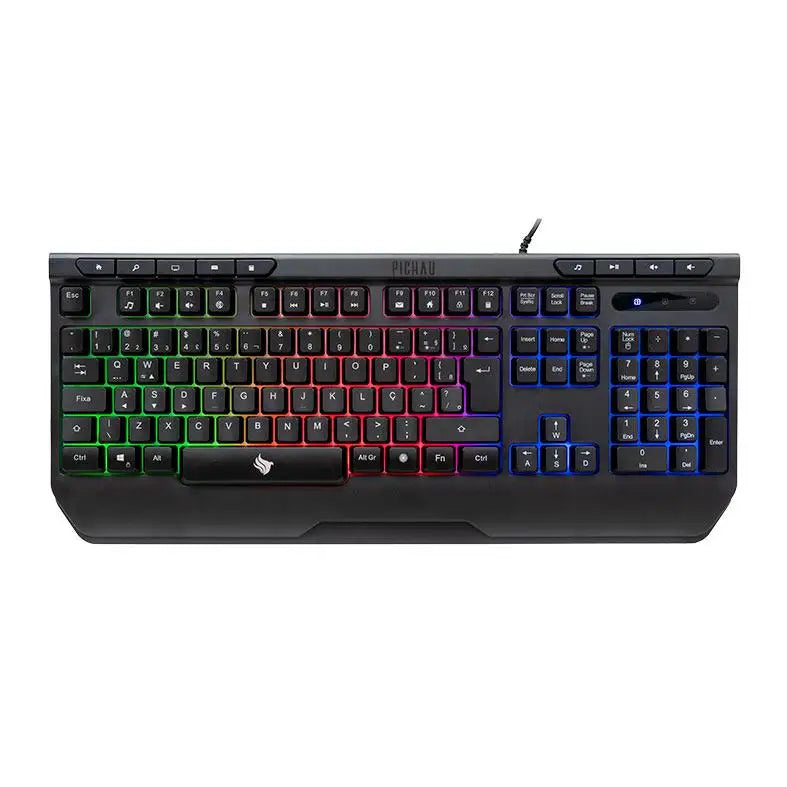 Combo Gamer Pichau Netuno 4x1 - Teclado ABNT2, Mouse 8000DPI, Mousepad Médio e Headset Drivers 50mm - Modelo PG-NTN-RBW01