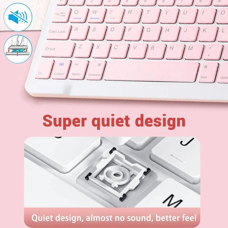 Teclado e Mouse Bluetooth Compatível com iPad, Xiaomi, Samsung, Huawei - Teclado Wireless para Android, iOS, Windows
