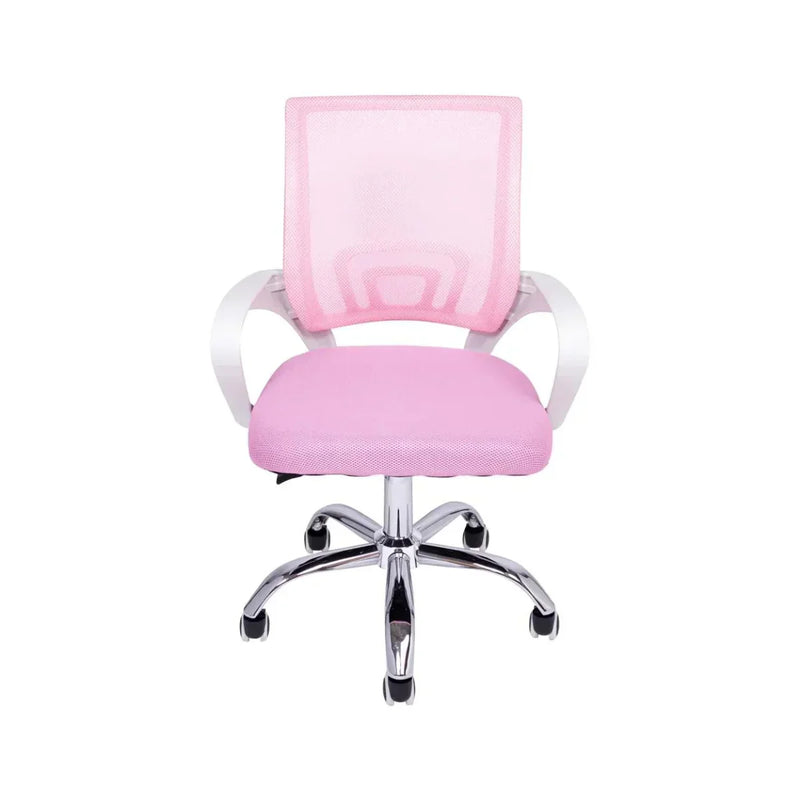 Cadeira de Escritório Ergonômica Begônia com Tela Mesh Rosa