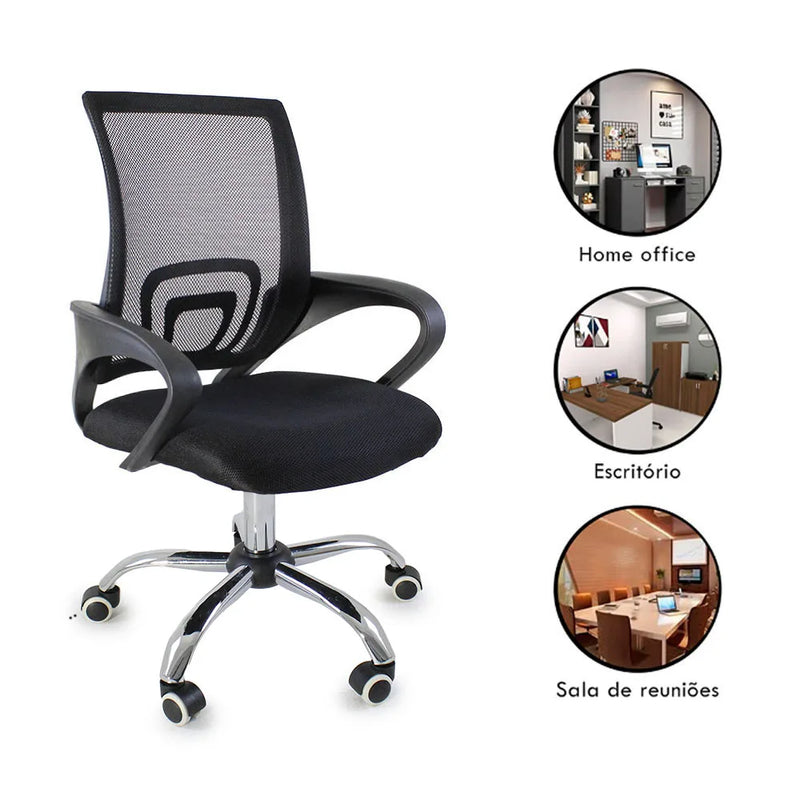 Kit com 2 Cadeiras de Escritório Ergonômicas Begônia com Tela Mesh
