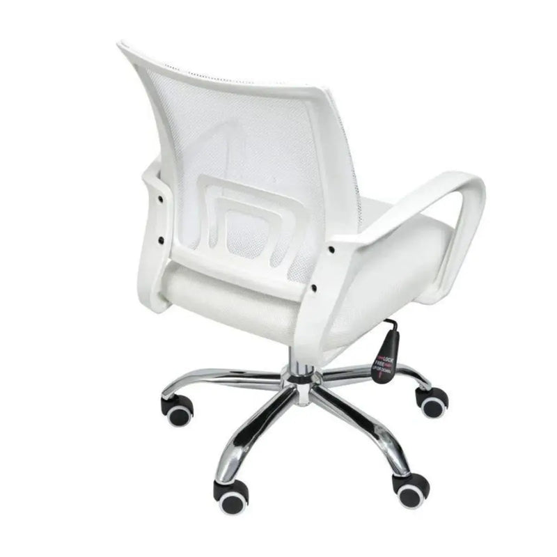Cadeira de Escritório Ergonômica Begônia Branca com Tela Mesh